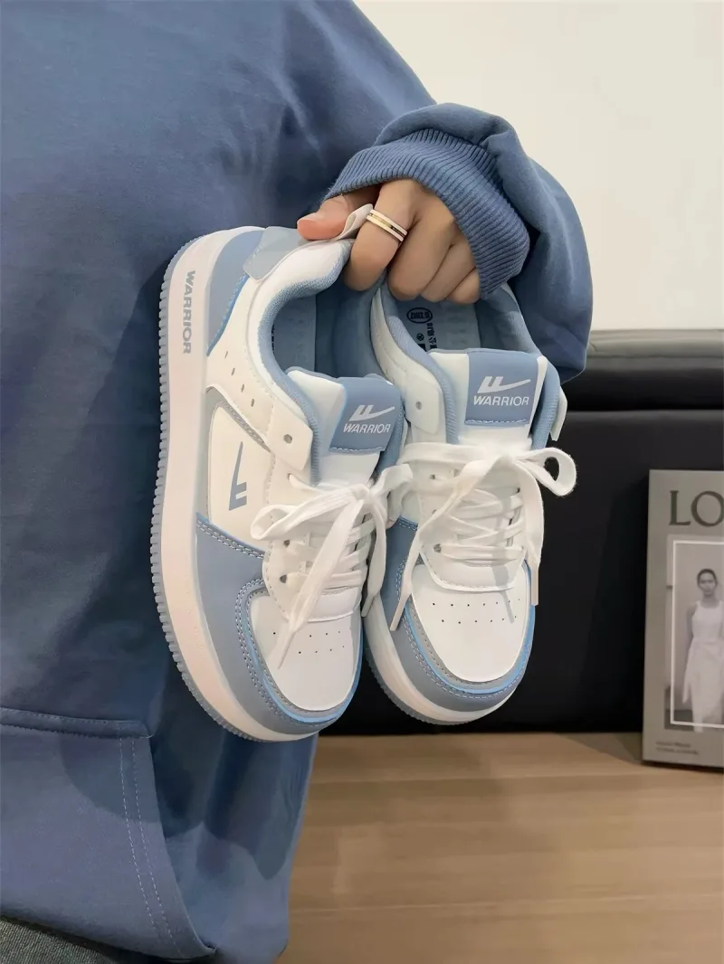 Giày Sneaker / Giày Thể Thao Nam Warrior (Thượng Đình Trung Quốc) Phối Màu Xanh Trắng Sky Blue Độn Đế Trẻ Trung
